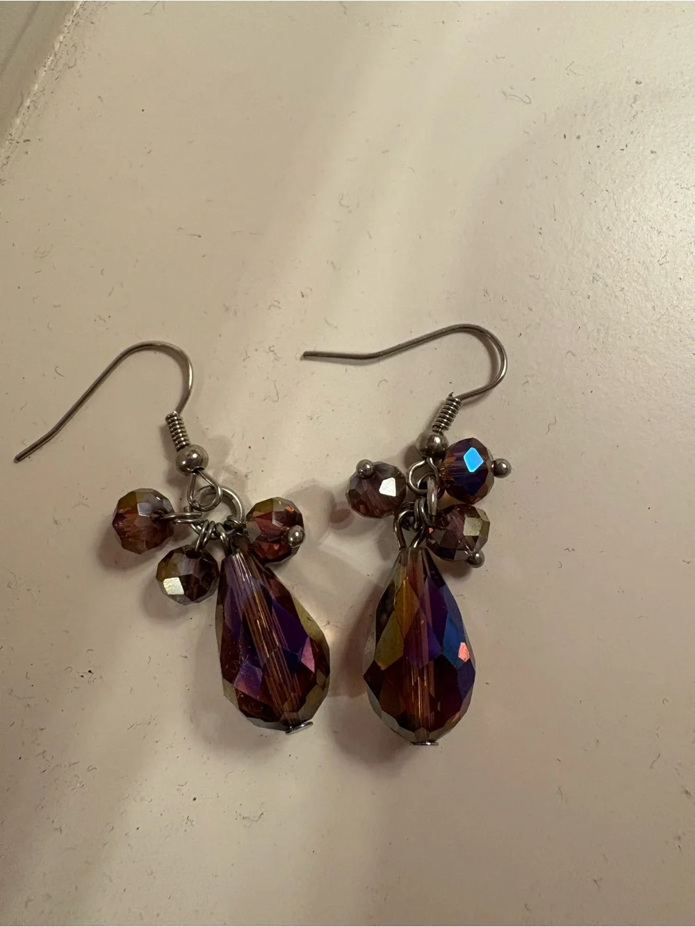 Sparkling Purple & Pink Cluster Beaded Necklace with Matching Earrings